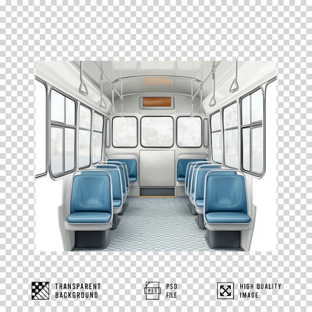 interno dell'autobus su uno sfondo trasparente