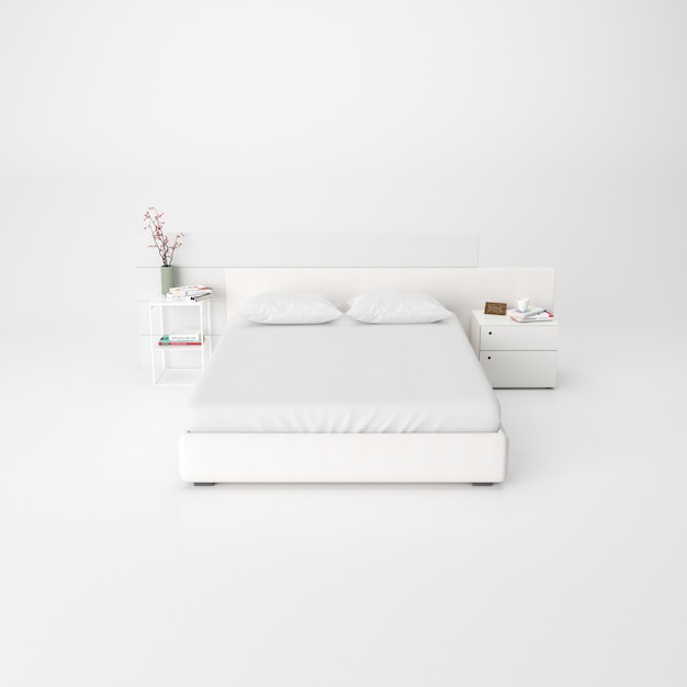 Interno moderno della camera da letto isolato