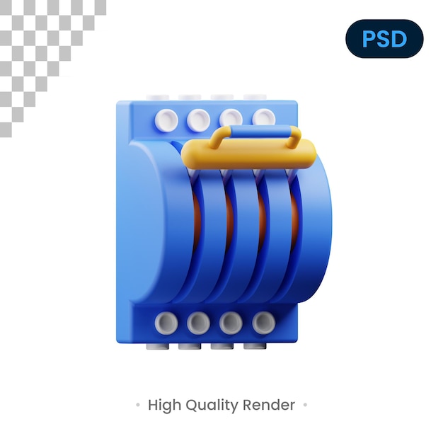 PSD interruptor de cuchillo 3d render ilustración premium psd