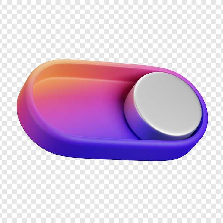 PSD interruptor de mudança de gradiente renderizado em 3d