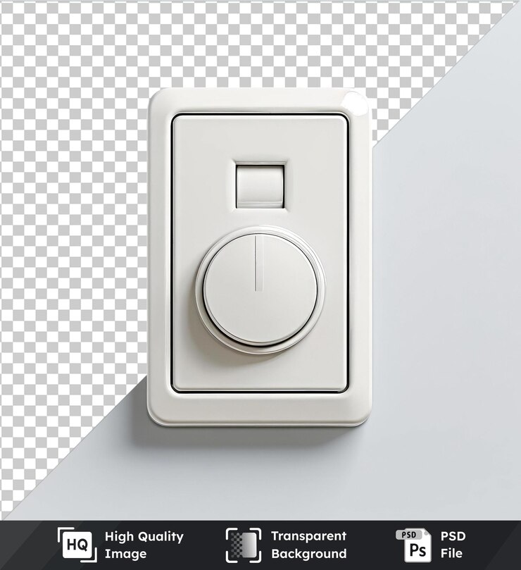 PSD interruptor eléctrico aislado en fondo transparente no se detectan otros objetos en la imagen