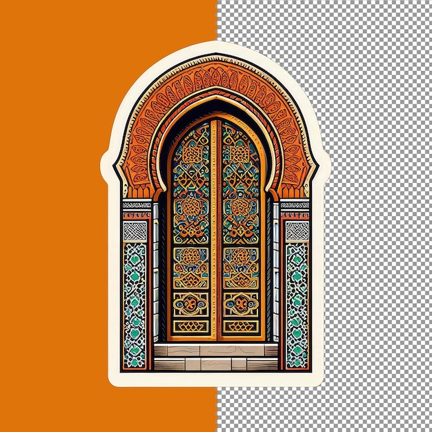 PSD intricado_marroquí_puerta_arquitectura png
