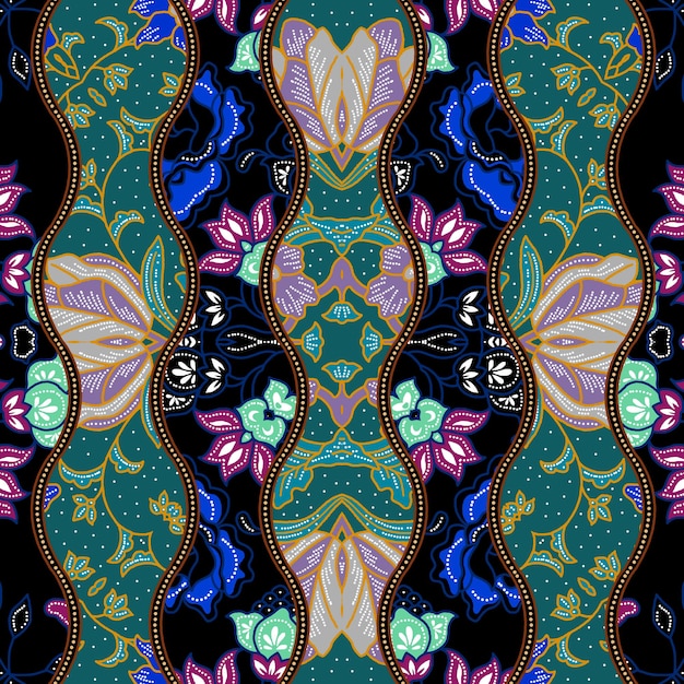 Intricate Batik Floral Textile Design