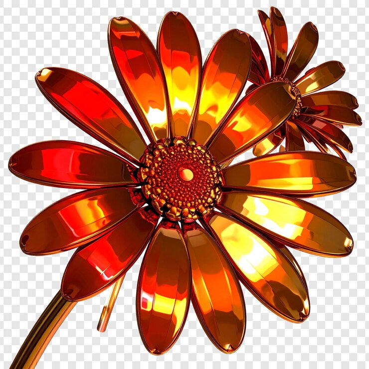 PSD intricate metal flower design