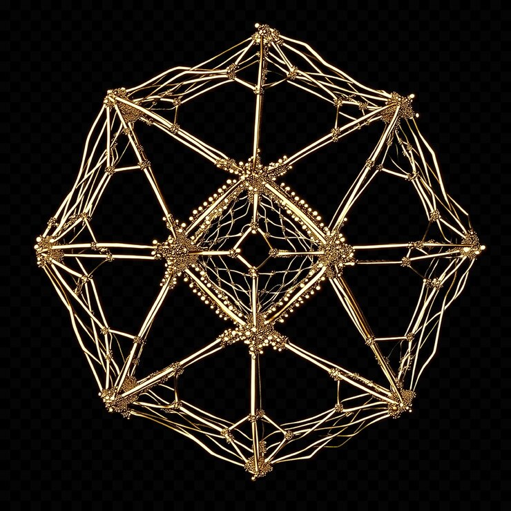 PSD la intrincada escultura geométrica dorada
