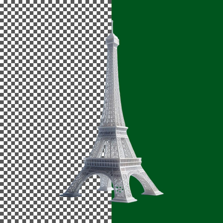 PSD intrincada estructura de la torre eiffel para la arquitectura diseños en fondo transparente png psd