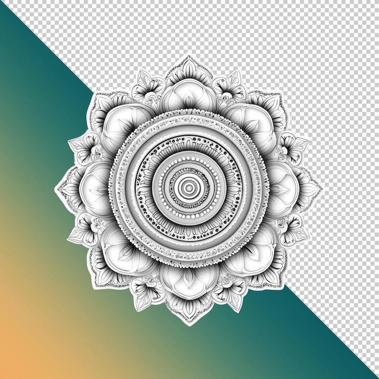 PSD el intrincado diseño de mandala es un ornamento floral circular.