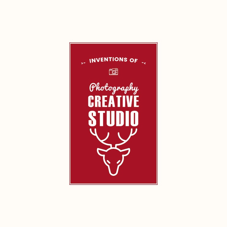 PSD invenciones de la fotografía marca de estudio creativo