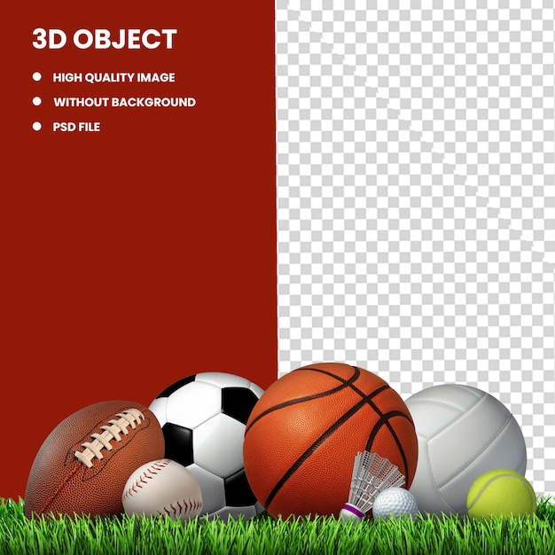 Inventario sportivo set di icone decorative palle sportive realistiche collezione di elementi sportivi