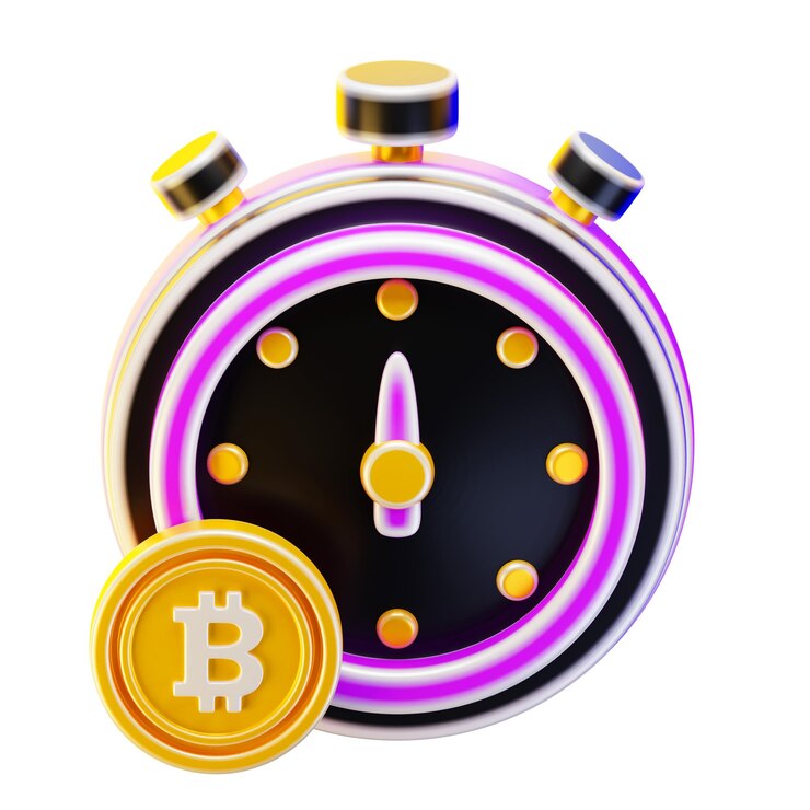 PSD inversión criptográfica en el tiempo icono de renderización 3d