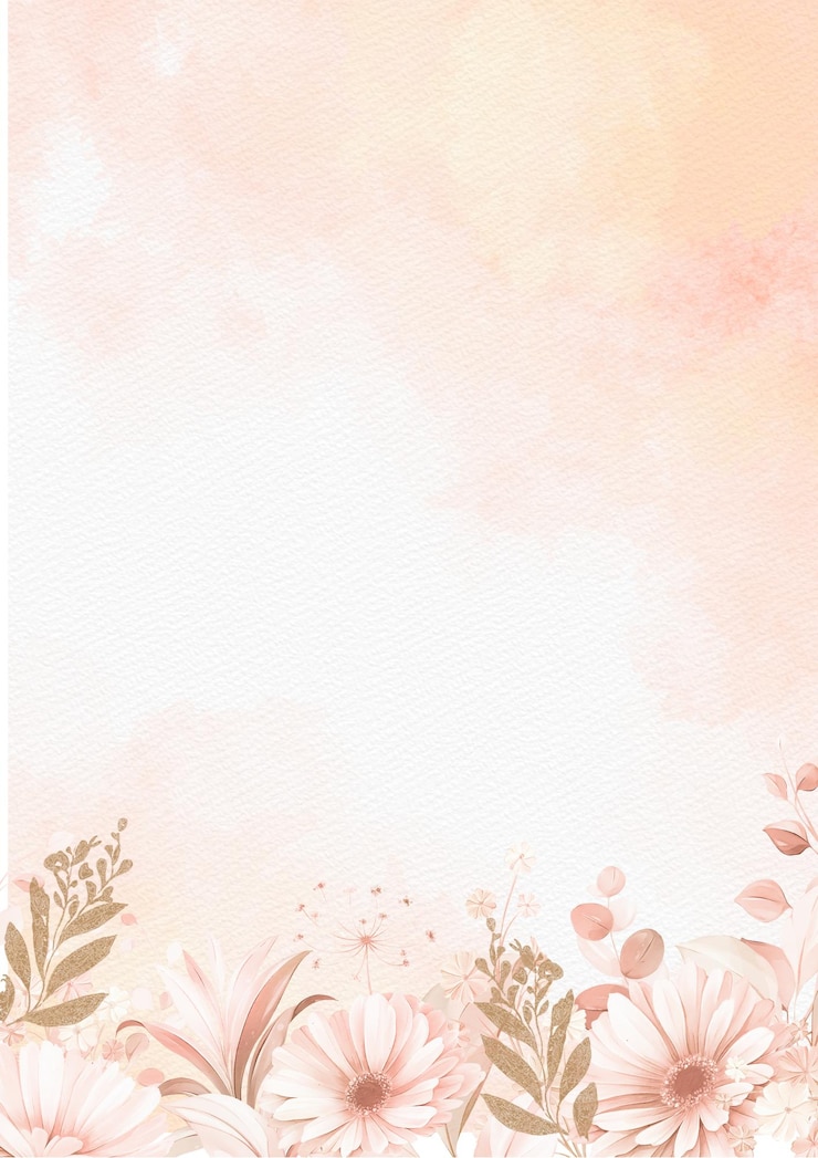 PSD invitação floral a aquarela com flores cor-de-rosa e fundo pastel