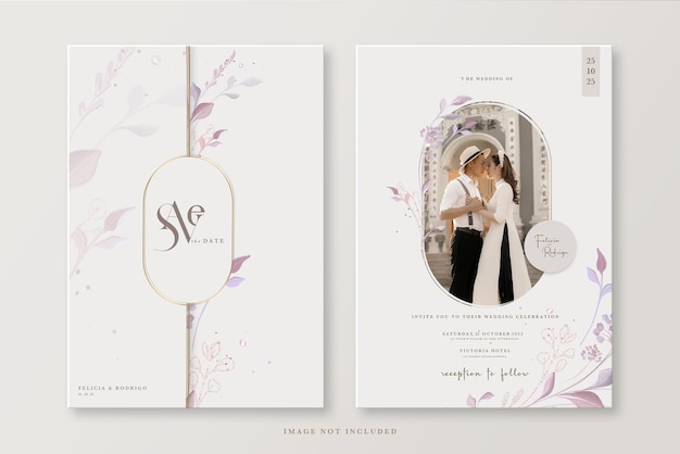 Una invitación de boda con un diseño floral y la palabra amor.