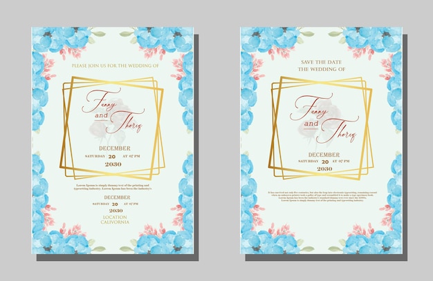 Invitación de boda elegante y guarda la fecha con flor rosa PSD Premium