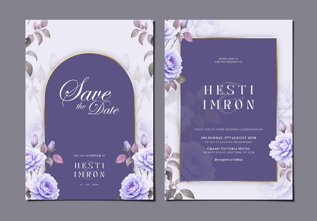 Invitación de boda elegante con