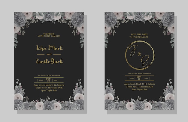 Invitación de boda psd