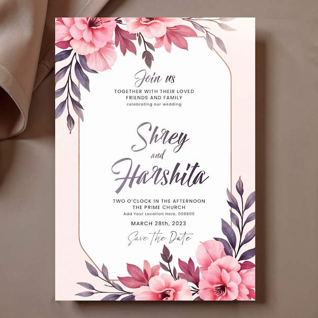 Invitación para la boda de Shrey Harshitas