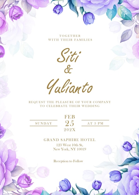 Invitación para la boda de Siti Yuliantos