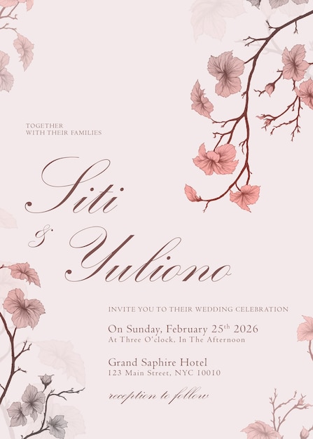 Invitación para la boda de Siti Yulionos