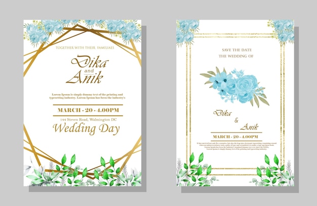 Invitación de boda vintage psd premium