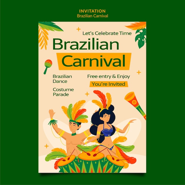 Invitación para la celebración del carnaval brasileño