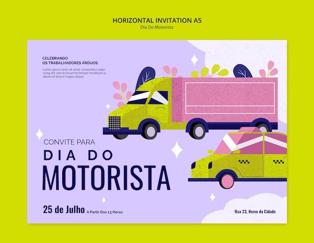 Invitación para la celebración de Dia do Motorista