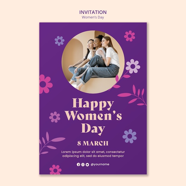 Invitación a la celebración del día de la mujer.
