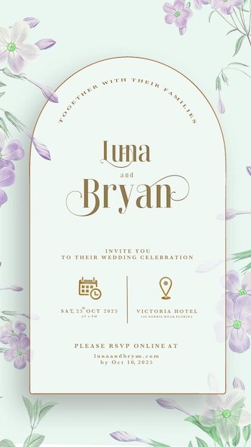 Invitación digital de boda con flor de amapola