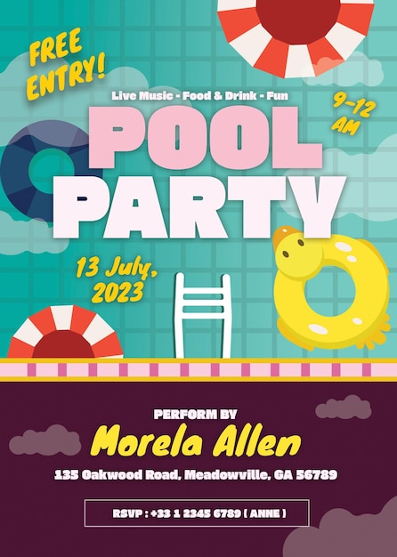 Invitación a la fiesta de la piscina