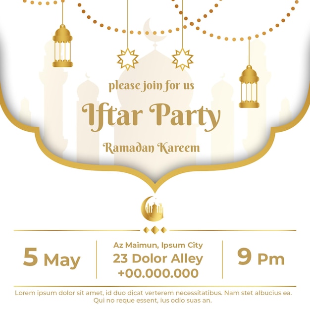 invitación a una fiesta ramadán iftar plantilla de publicación de Instagram