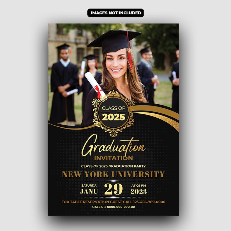 PSD invitación para la graduación