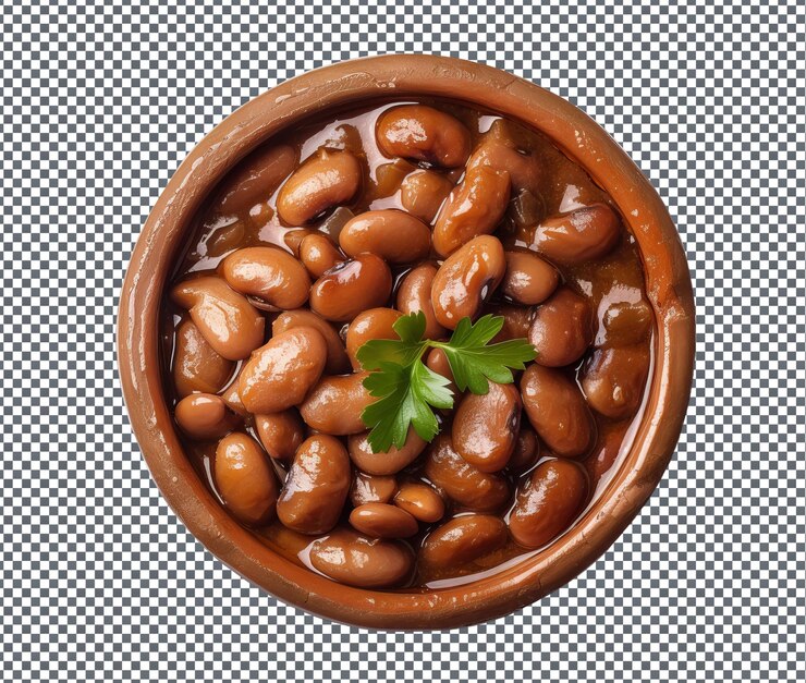 PSD invitando a los frijoles de fava estofados aislados sobre un fondo transparente