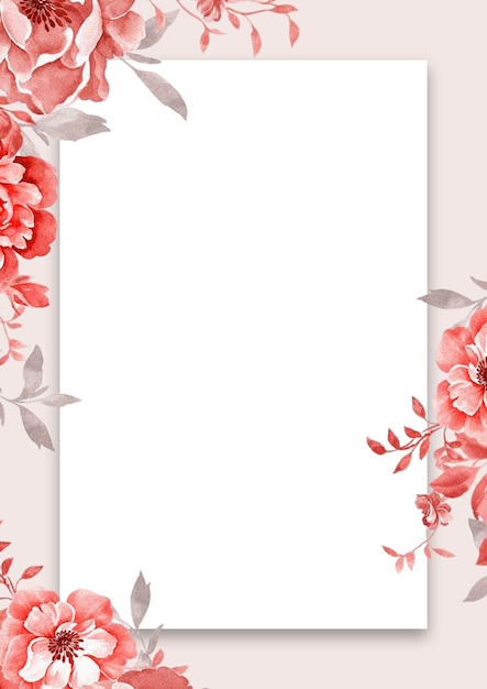 Invitation à l'aquarelle avec un cadre floral élégant