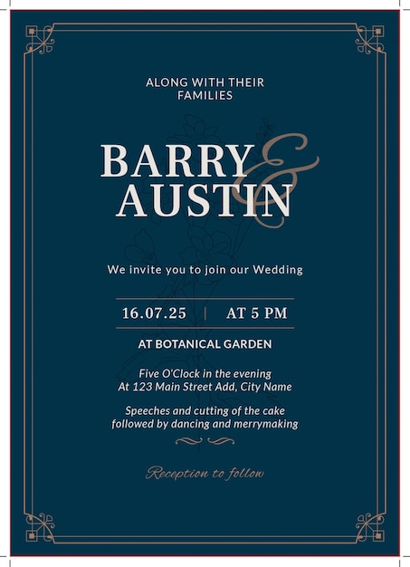 Une invitation au mariage.