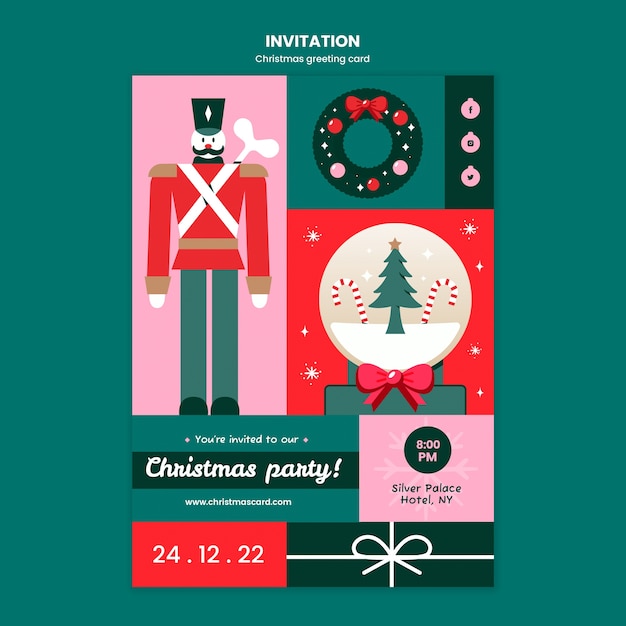 PSD invitation de carte de voeux de noël