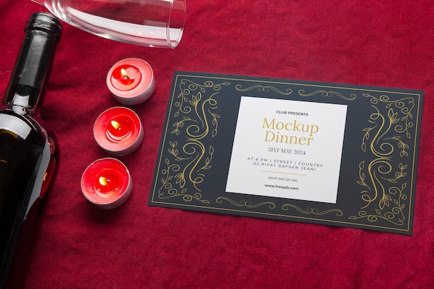 PSD invitation à un dîner romantique