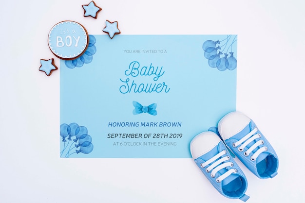 PSD invitation de douche de bébé pour garçon