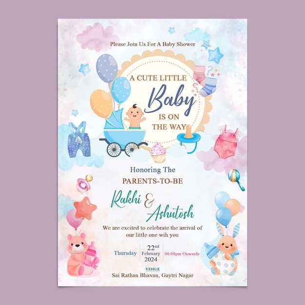 PSD invitation à la fête du bébé