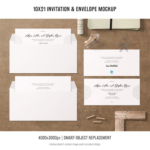 Invitation et maquette d&#39;enveloppe