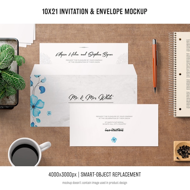 Invitation et maquette d&#39;enveloppe