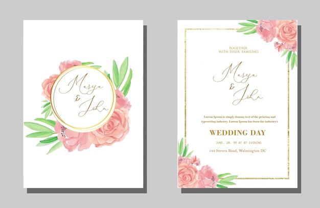 Invitation De Mariage Aquarelle Premium