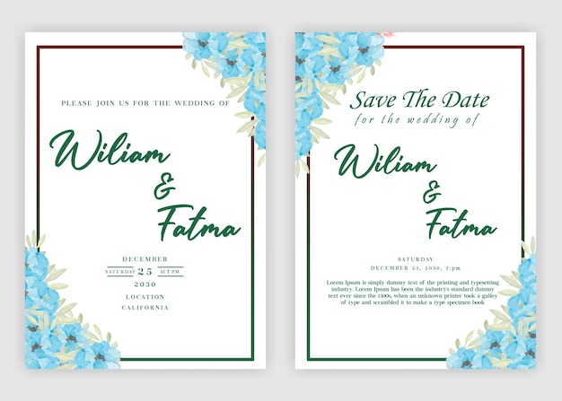 Invitation De Mariage Aquarelle Psd Premium