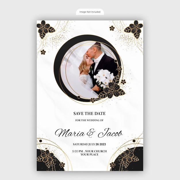 Une invitation de mariage élégante avec des accents floraux