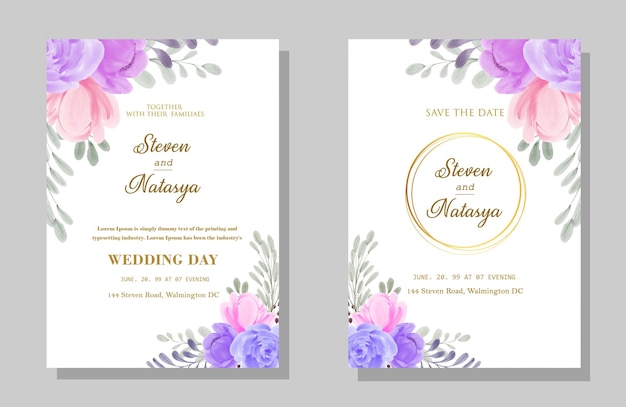 Invitation De Mariage Floral Psd