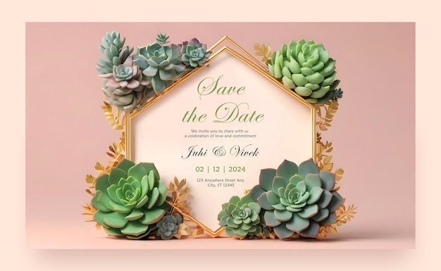 PSD une invitation de mariage moderne et à la mode