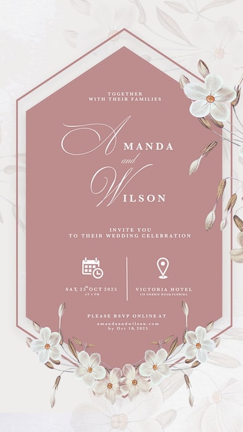 Invitation De Mariage Numérique Avec Fond En Terre Cuite