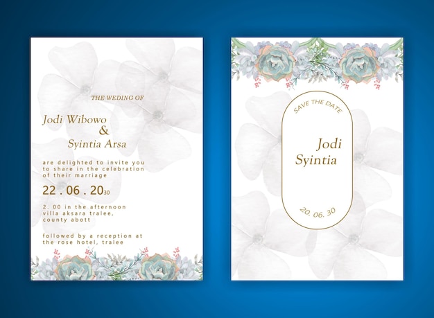 Invitation De Mariage Sertie De Psd Abstrait