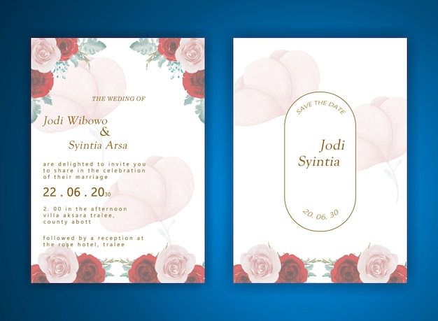 Invitation De Mariage Sertie De Psd Abstrait