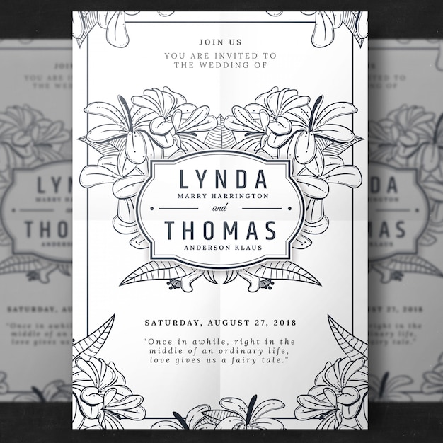 Invitation de mariage simple et élégante