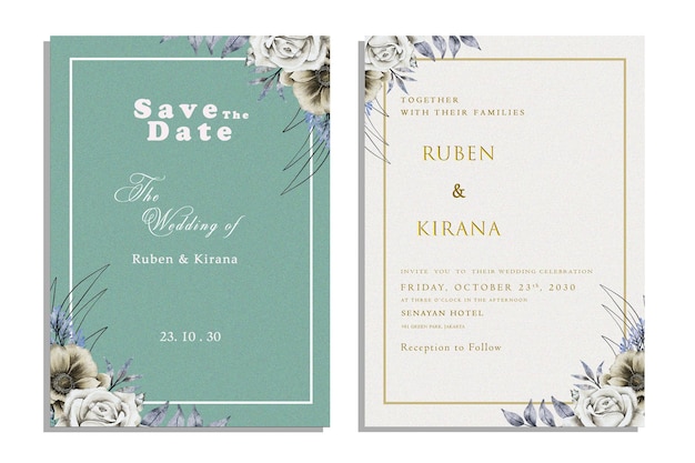 Invitation De Mariage Vintage Psd