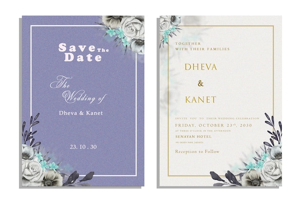 Invitation De Mariage Vintage Psd